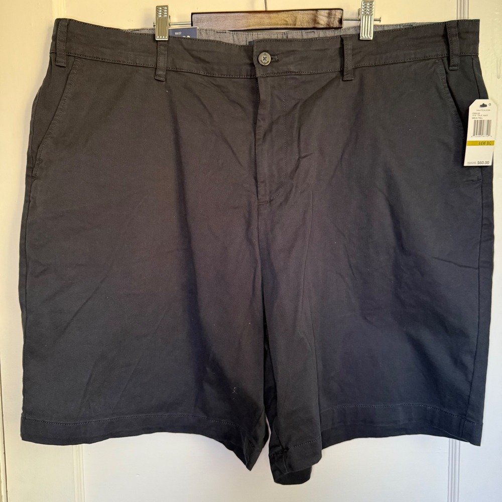 Nautica Mens Big and Tall Deck Shorts True Navy Blue 44W BG CY0110 Stretch